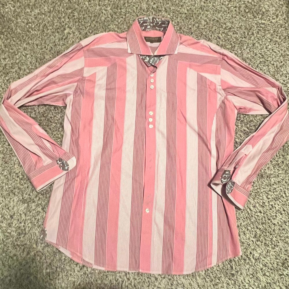 Bogosse Striped Long‎ Sleeve Button-Down Dress Shirt Professional Office Wear